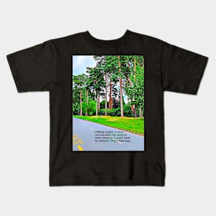 Sitting under tree and reading a book Kids T-Shirt